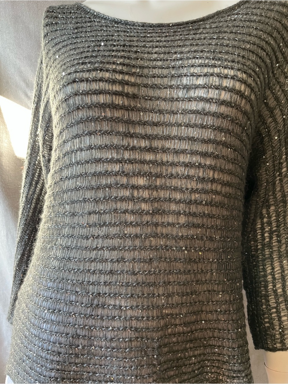 Ann Taylor Open-Knit Wool Blend Shimmer  Sweater